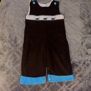 Stitched & Smocked Corduroy Duck Longall Size 24m